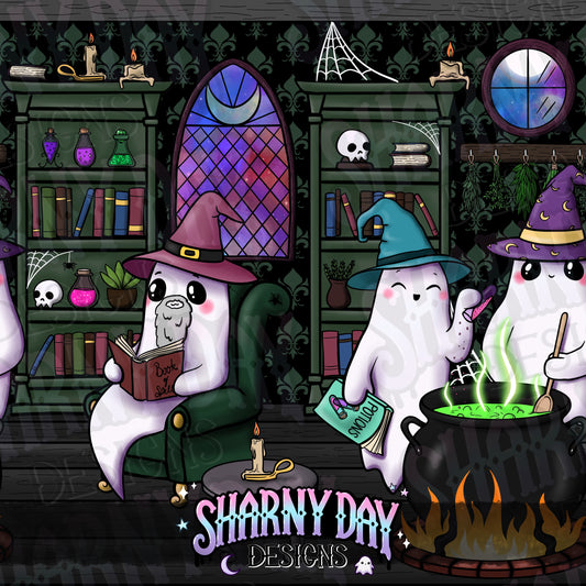 Witchy Ghosties Exclusive Seamless Pattern Design