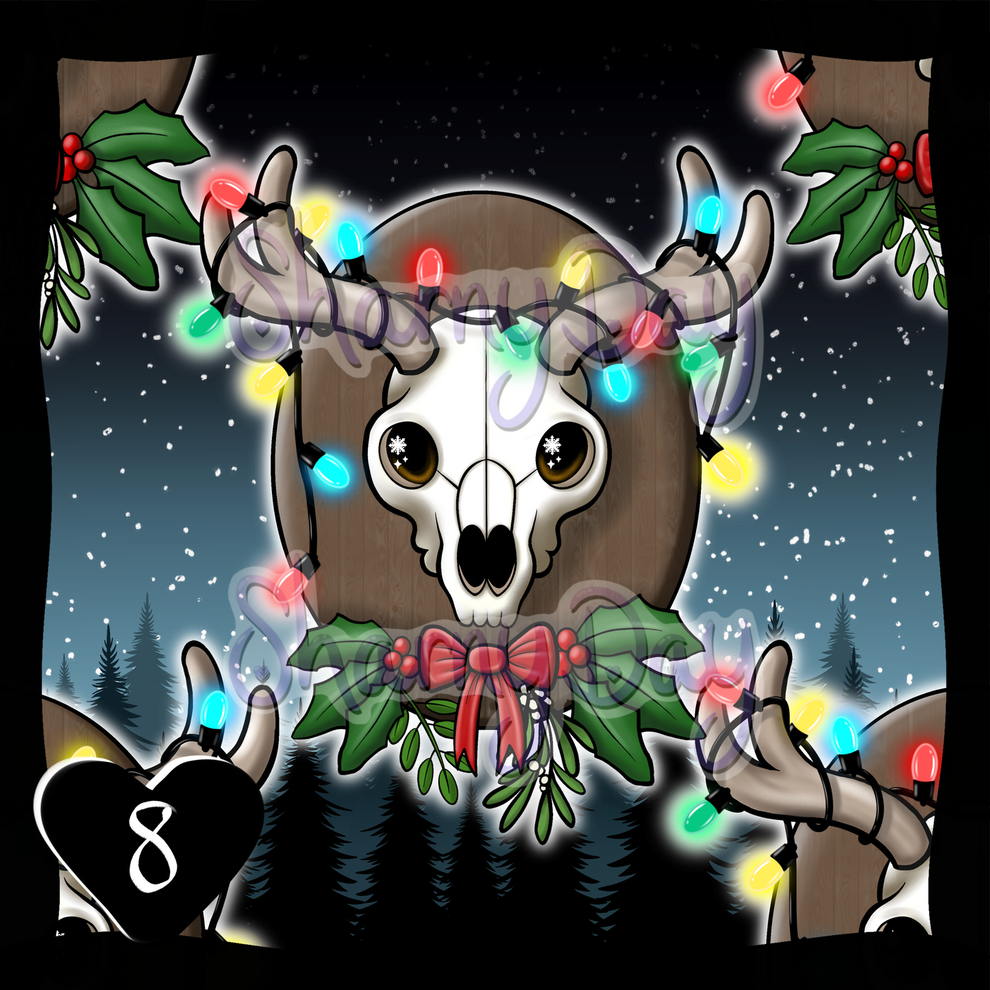 Reindeer Lights Plaque Exclusive Seamless Pattern