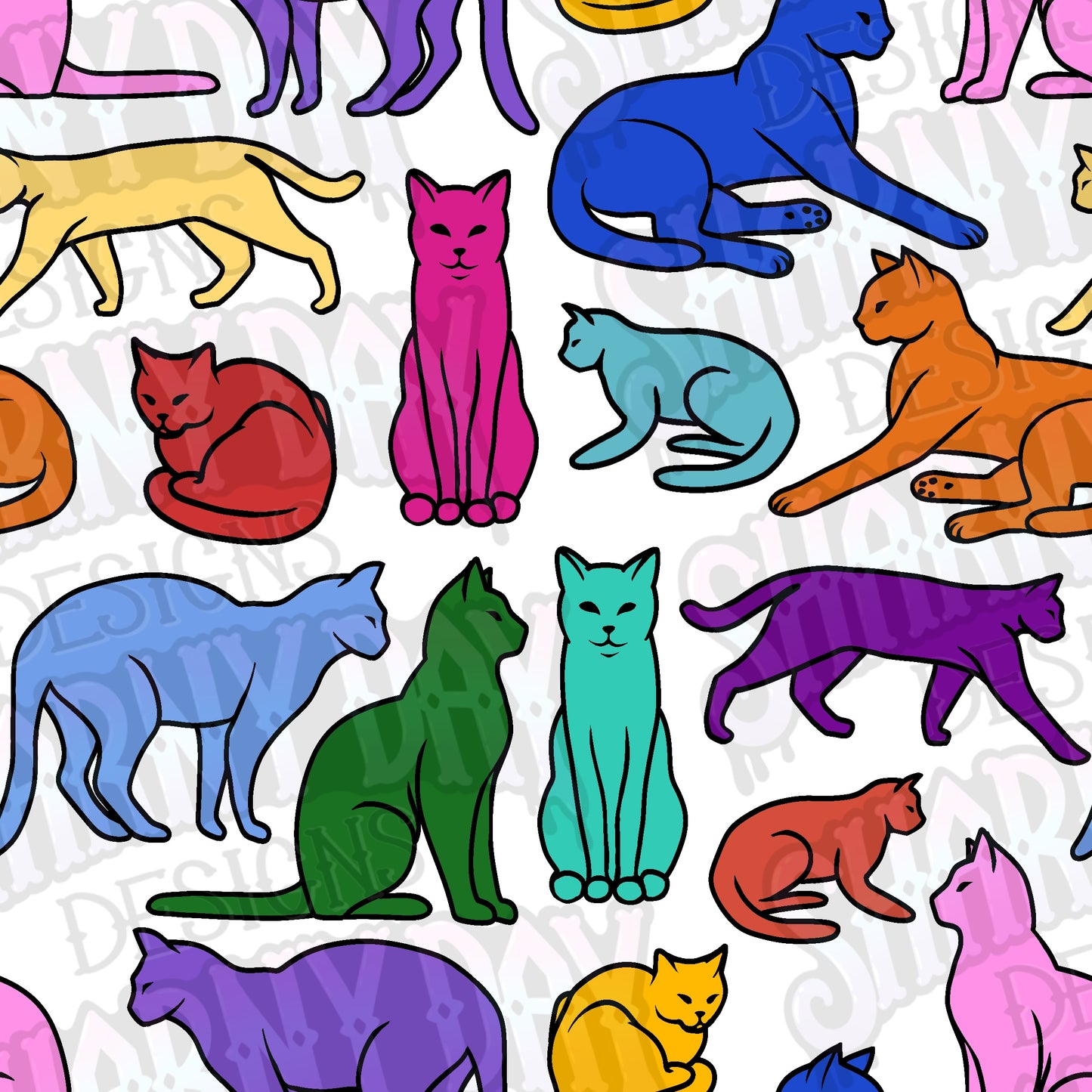 Never too Many Cats Exclusive Seamless Pattern