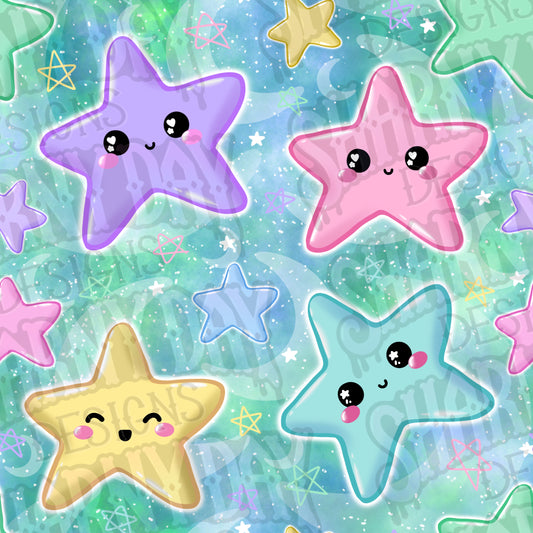 Starry Kawaii Exclusive Seamless Pattern