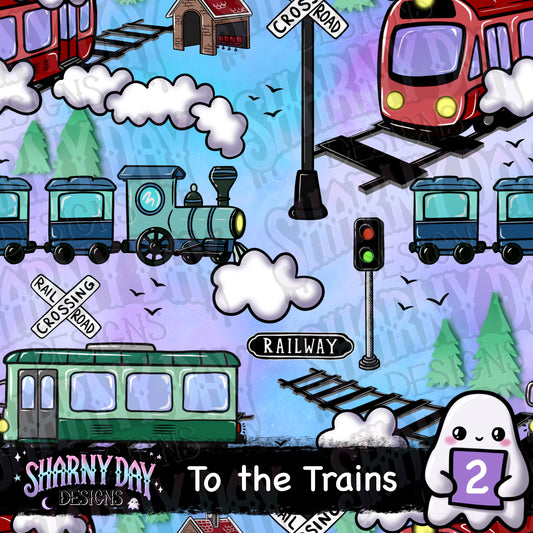To the Trains Exclusive Seamless Pattern