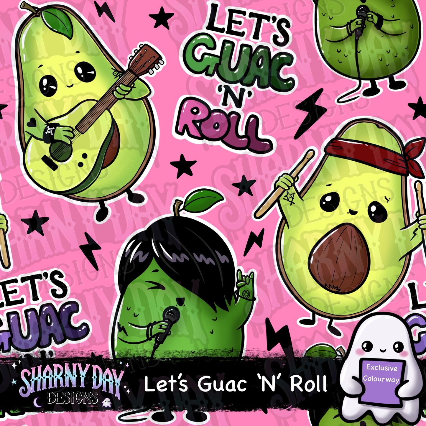 Let’s Guac ‘N’ Roll Exclusive Seamless Pattern Design