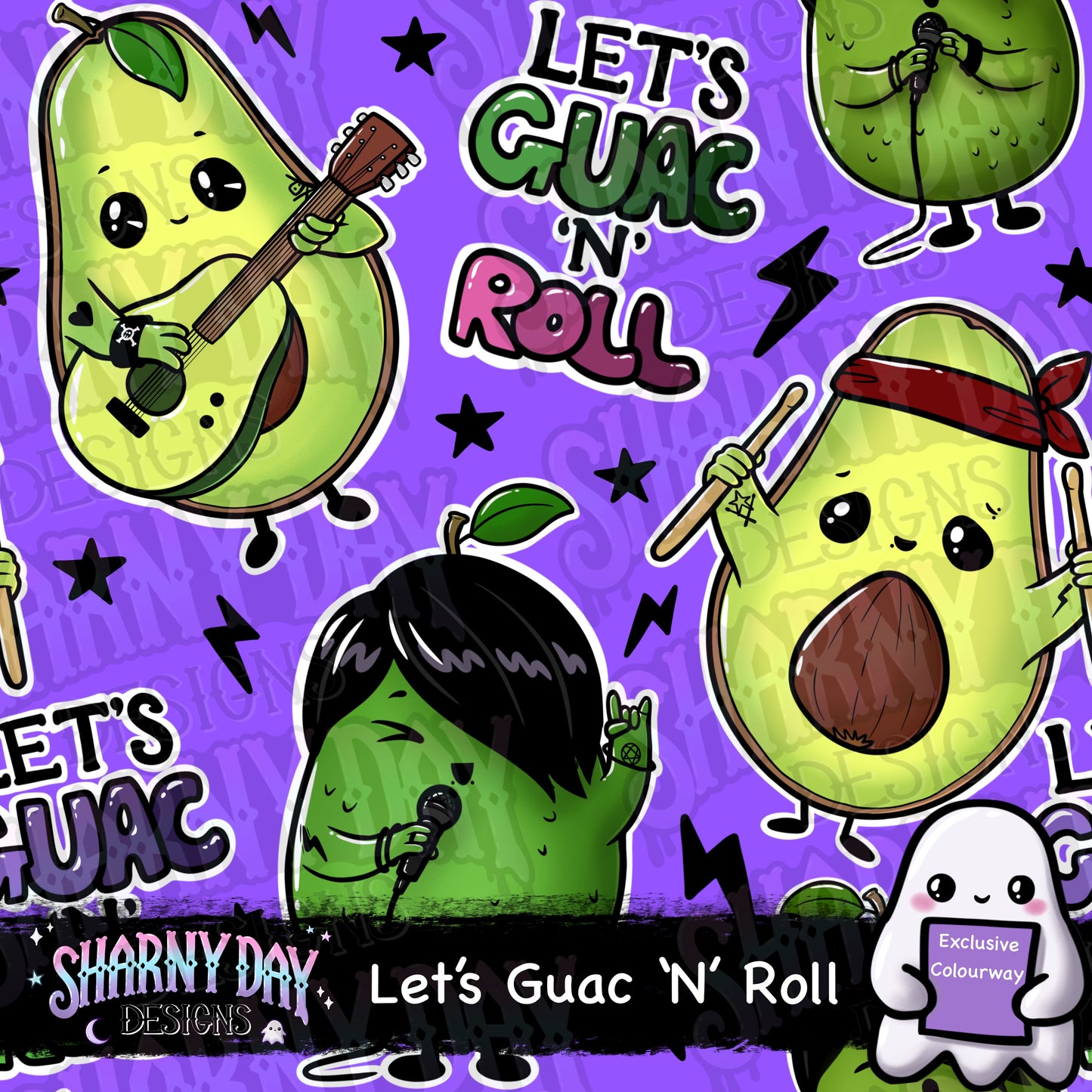 Let’s Guac ‘N’ Roll Exclusive Seamless Pattern Design