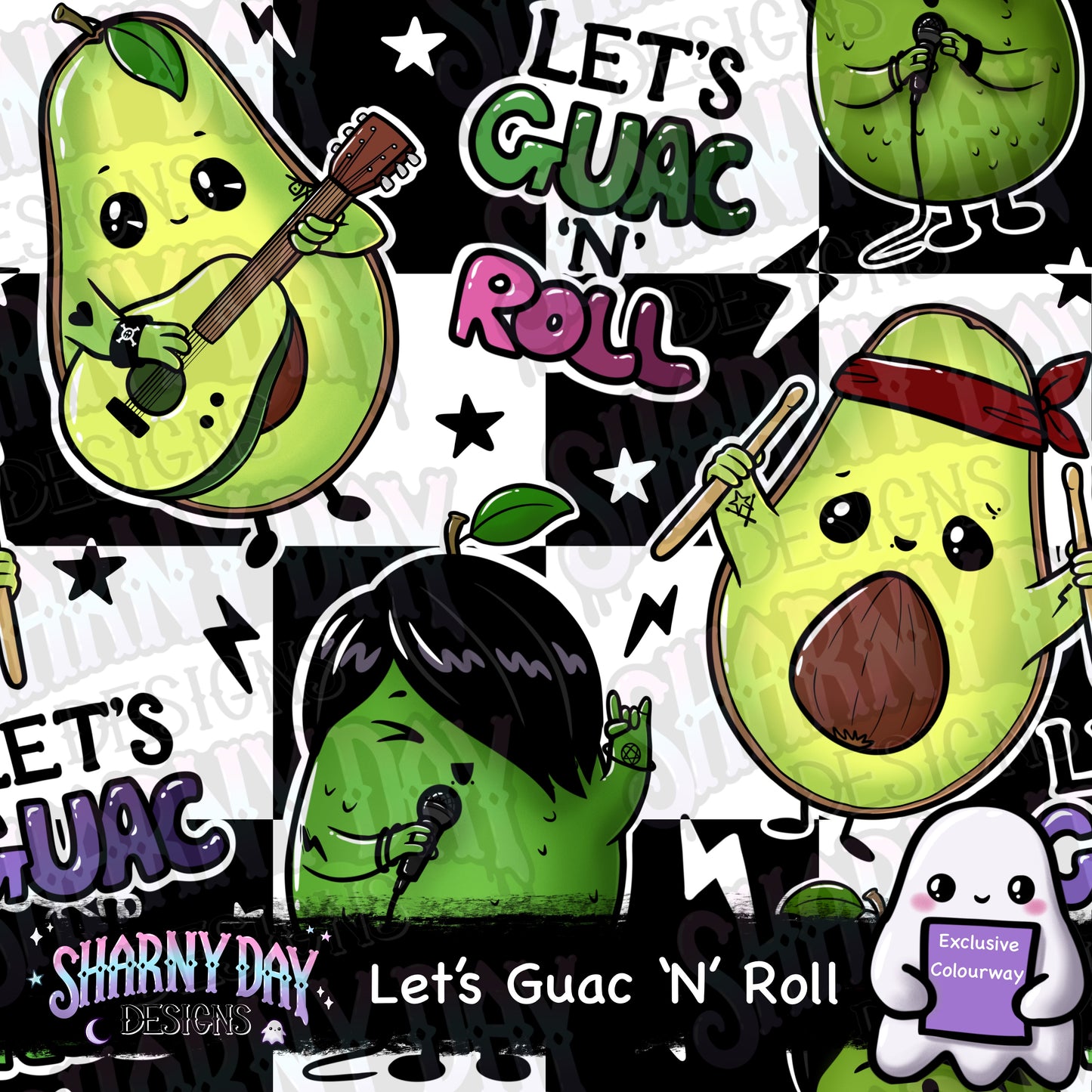 Let’s Guac ‘N’ Roll Exclusive Seamless Pattern Design