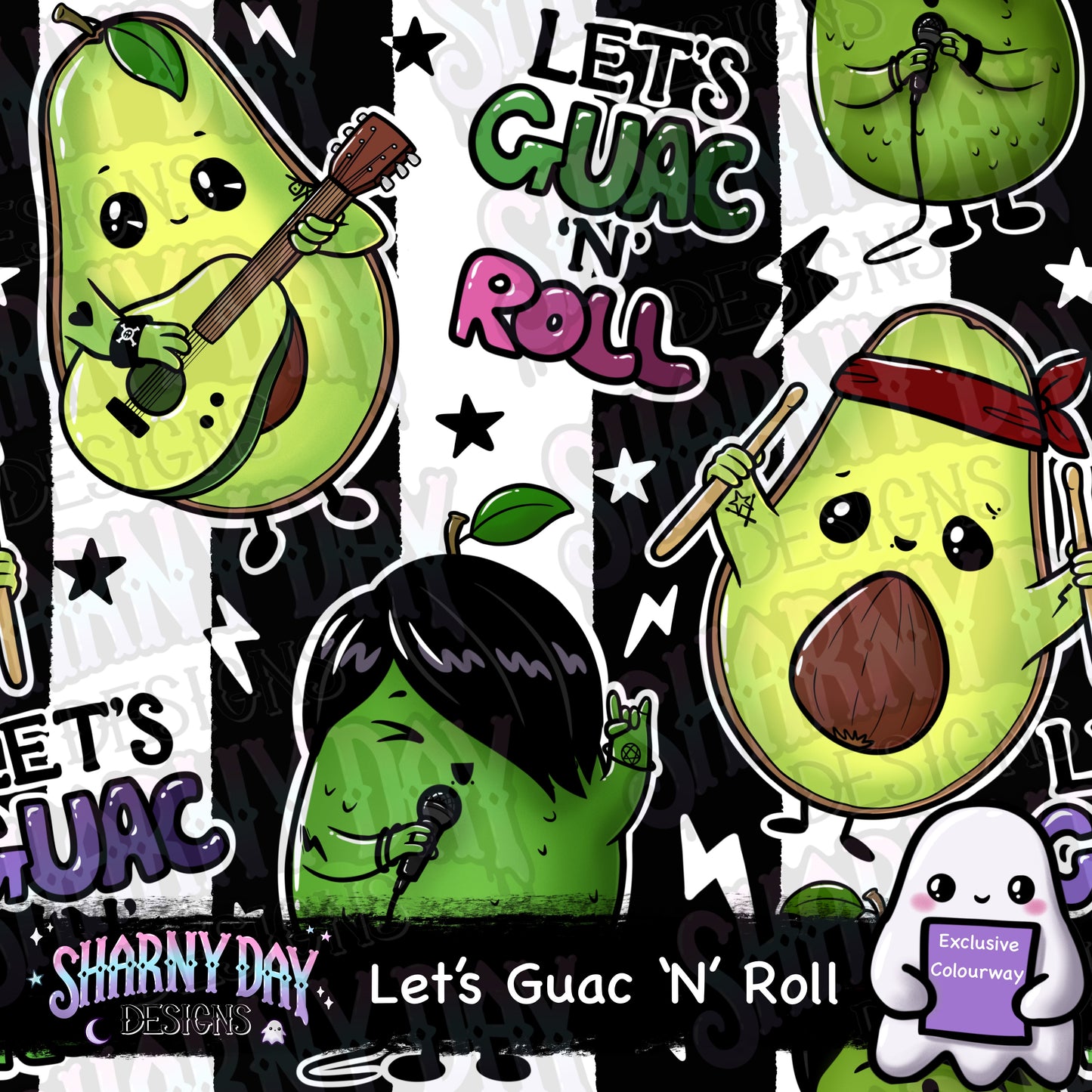Let’s Guac ‘N’ Roll Exclusive Seamless Pattern Design