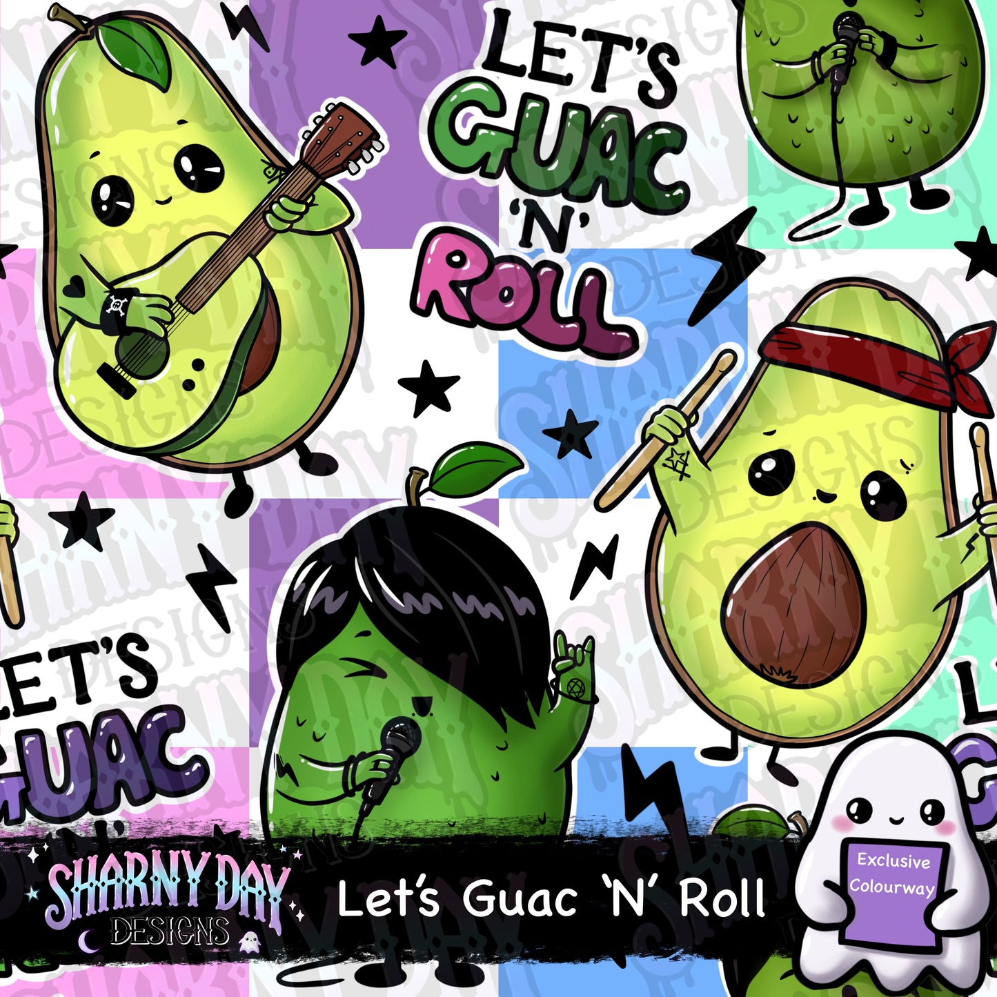 Let’s Guac ‘N’ Roll Exclusive Seamless Pattern Design
