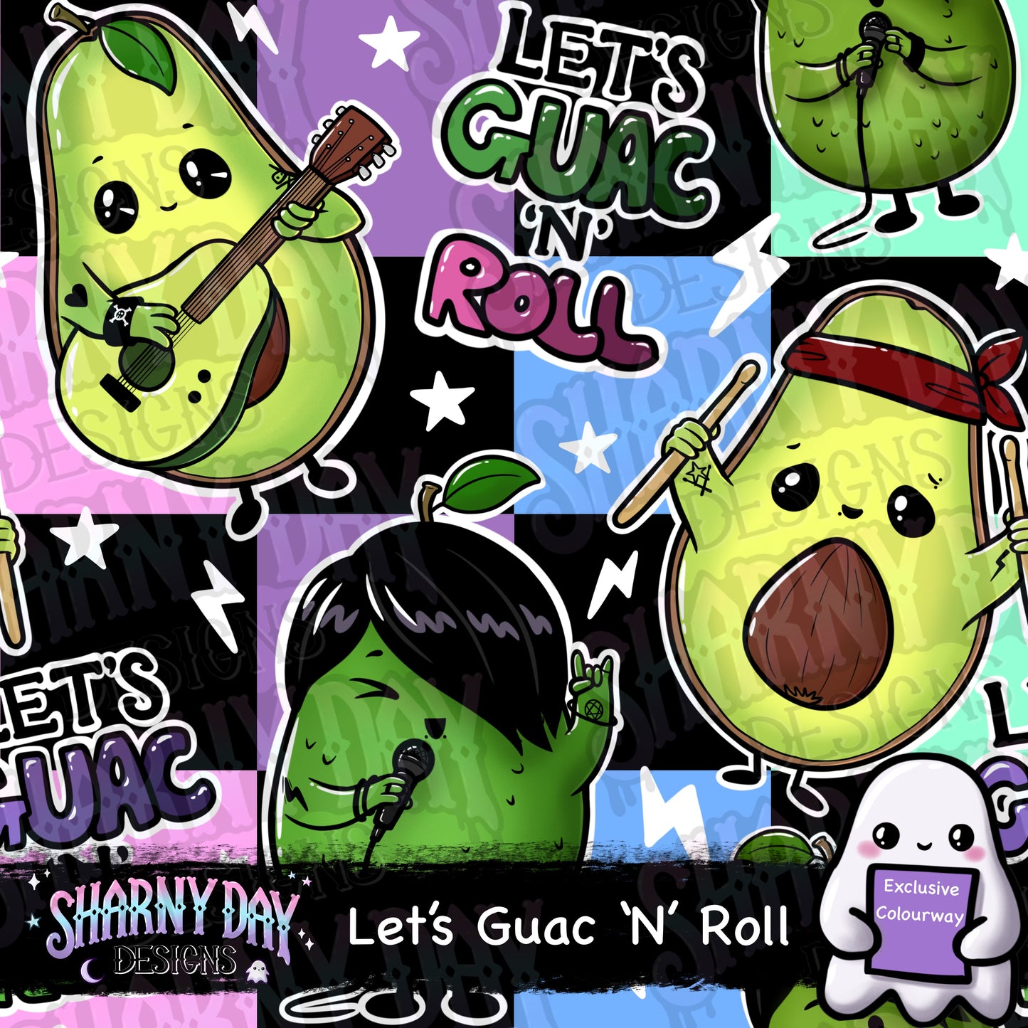 Let’s Guac ‘N’ Roll Exclusive Seamless Pattern Design