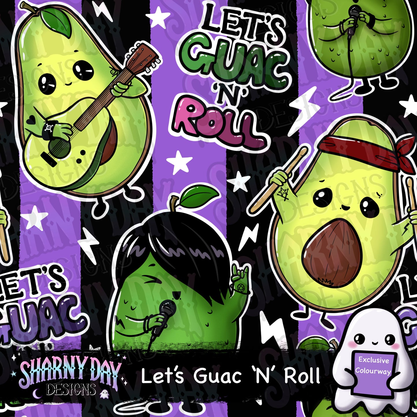 Let’s Guac ‘N’ Roll Exclusive Seamless Pattern Design
