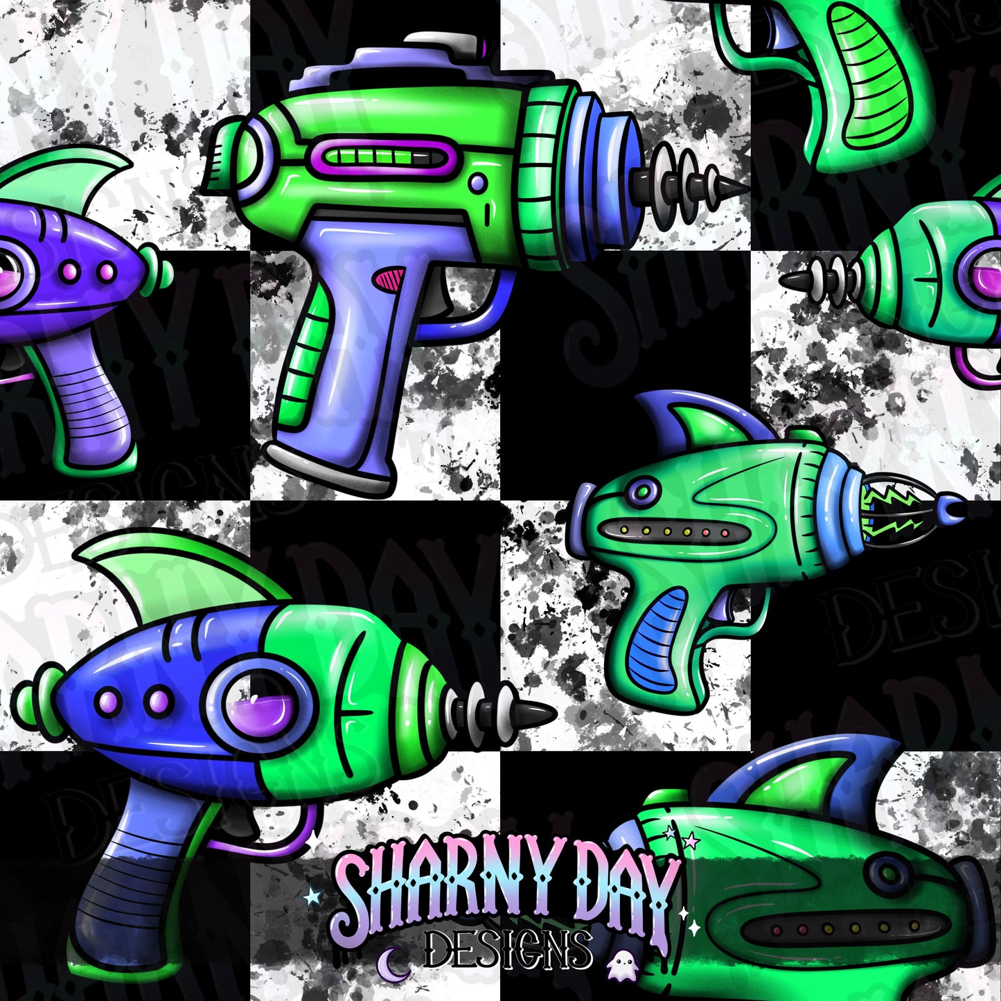 Rayguns Exclusive Seamless Pattern Design