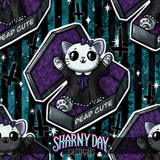 HEXTOBER - Coffin Kitty Exclusive Seamless Pattern Design