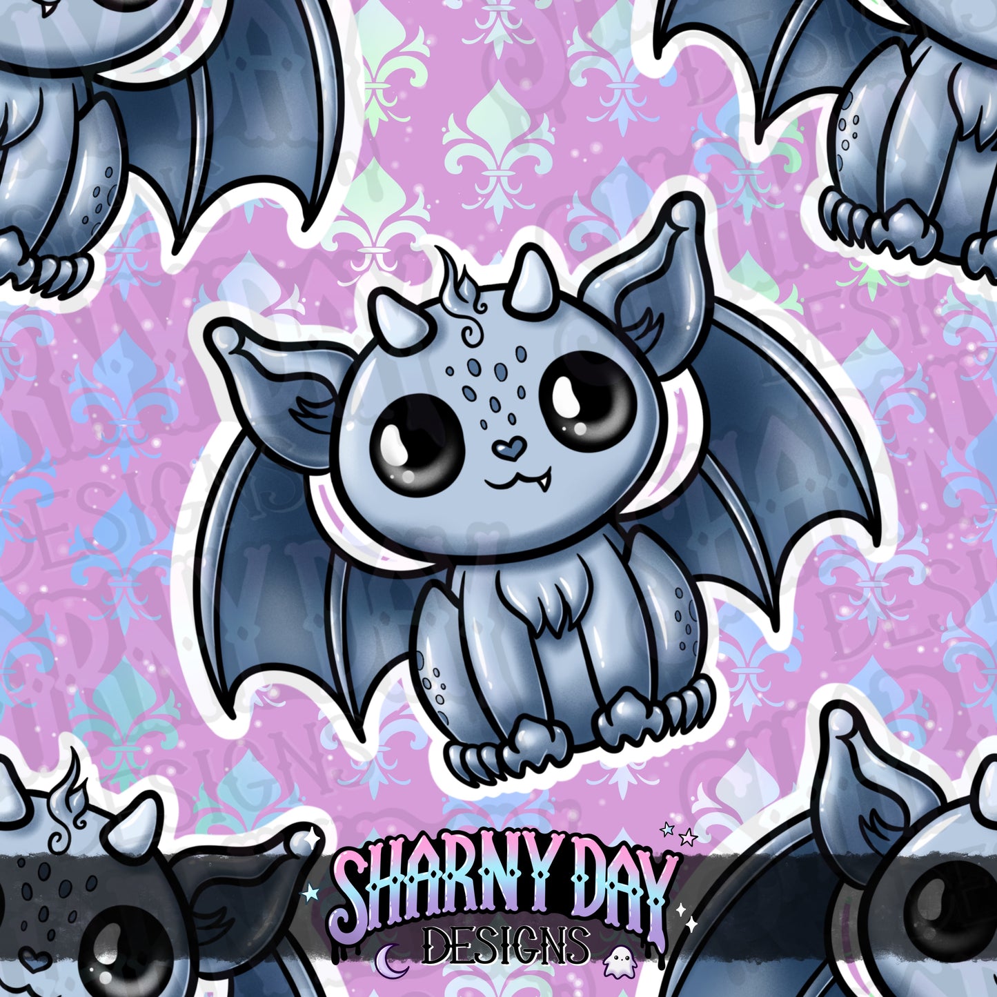 HEXTOBER - Kawaii Gargoyle Limited Exclusive/non-exclusive Seamless Pattern
