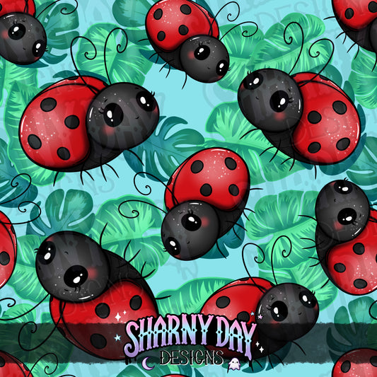 Happy Ladybug Exclusive Seamless Pattern Design