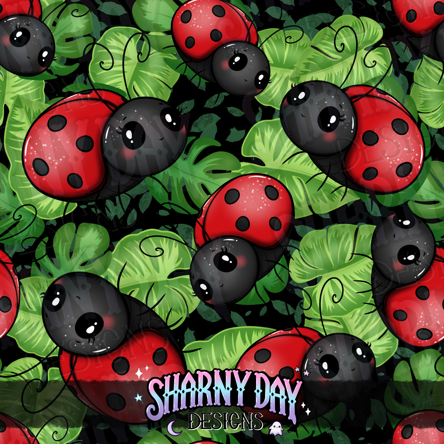 Happy Ladybug Exclusive Seamless Pattern Design