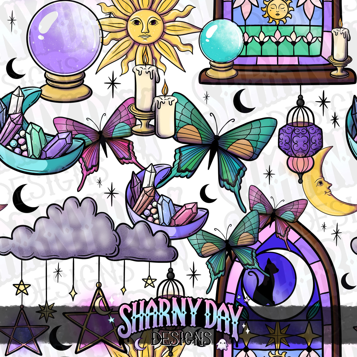 HEXTOBER - Whimsical Vibes non-exclusive Seamless Pattern Design