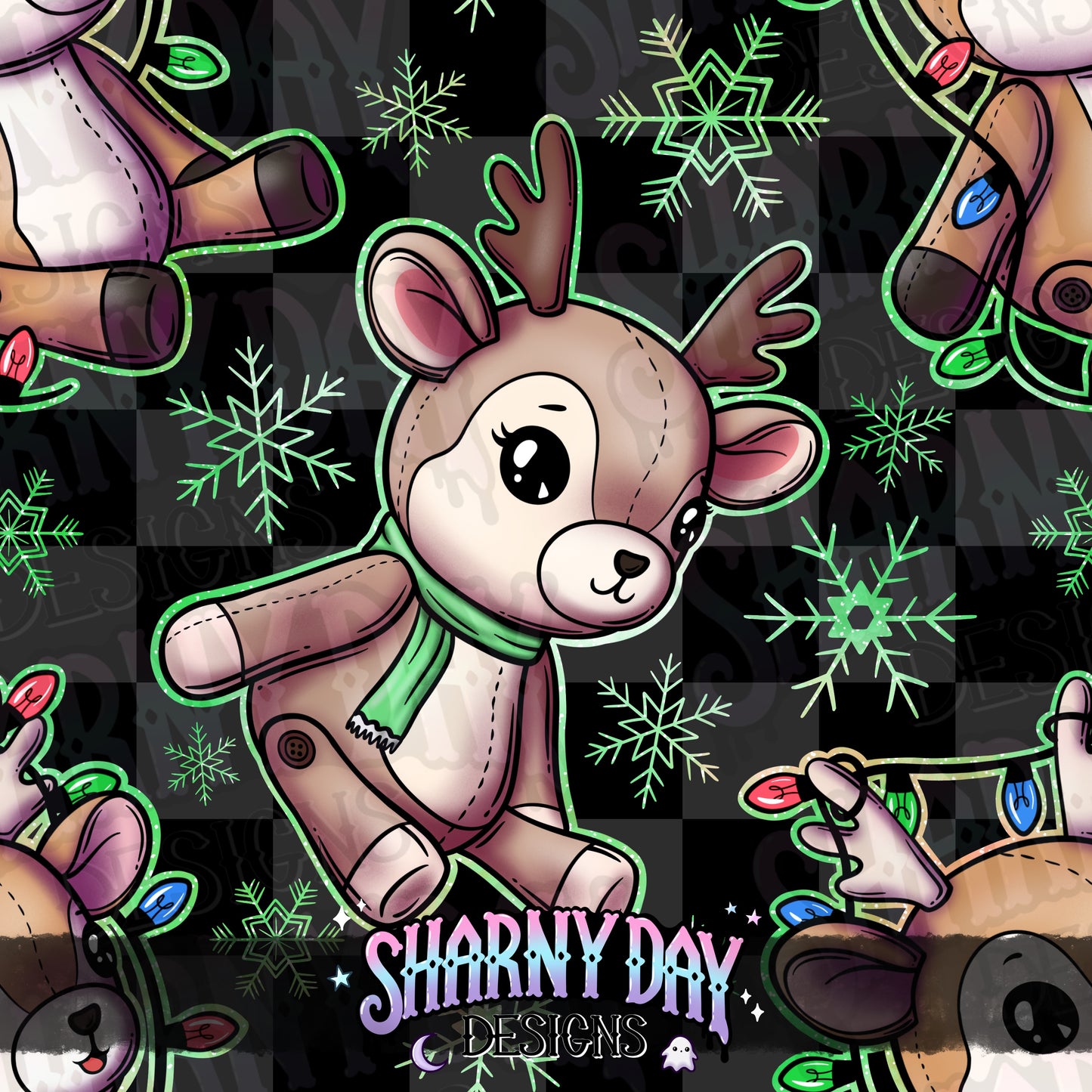 Reindeer Plushies - Exclusive Seamless Pattern Design