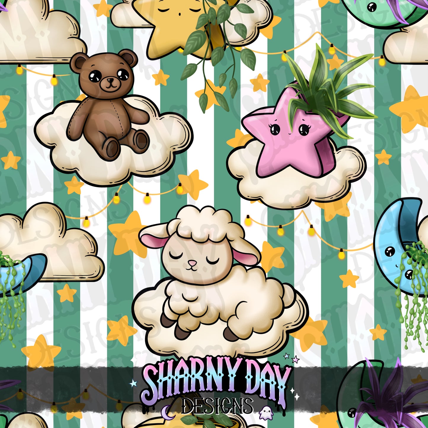 Sleepy Cozy Exclusive Seamless Pattern Design