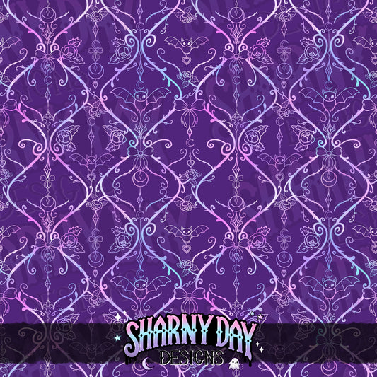 HEXTOBER - Gothic Bats and Bows (lattice) - non-exclusive Seamless Pattern Design