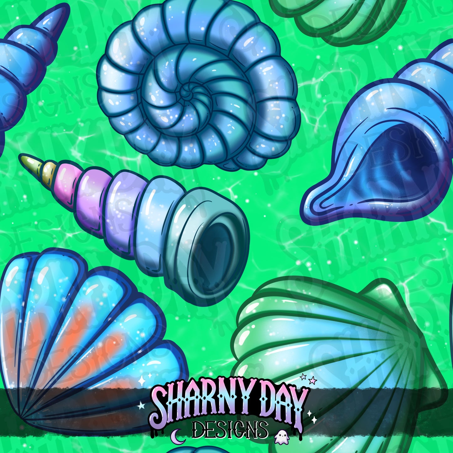 Summer Shells Limited Seamless Pattern