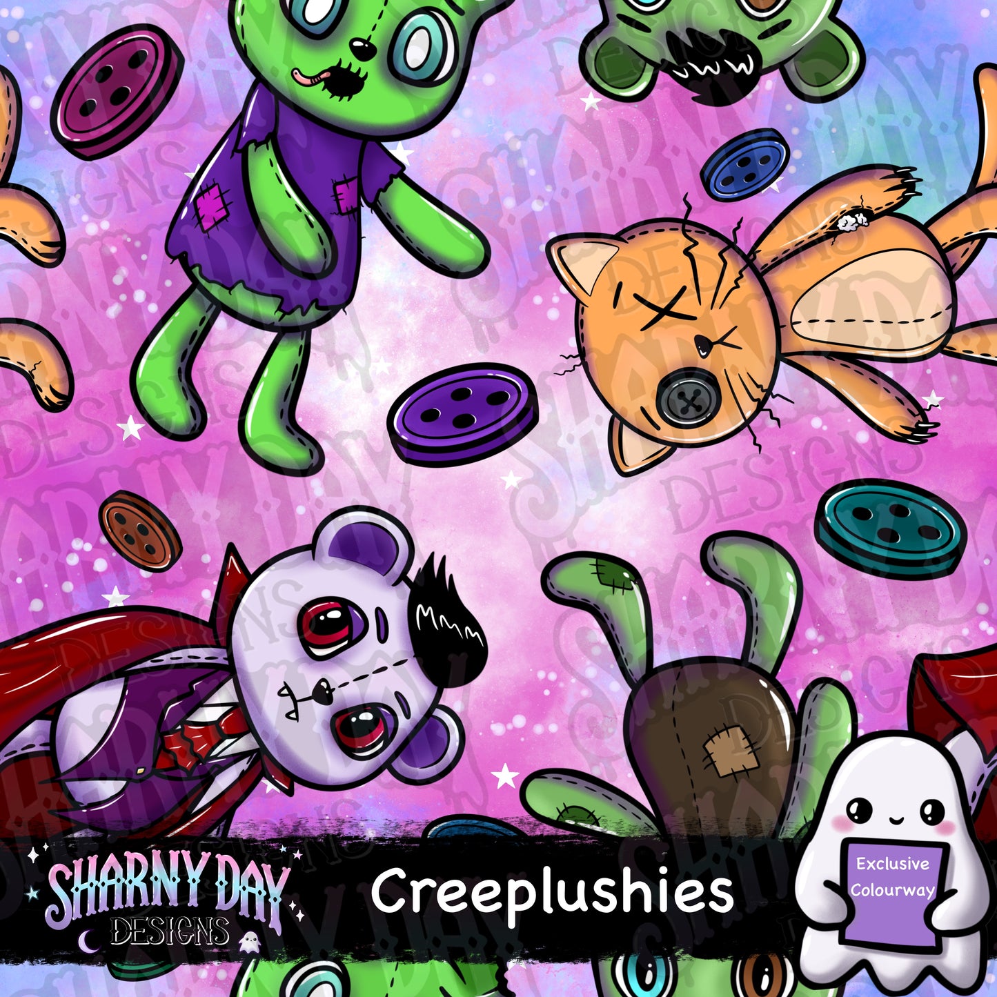 Creeplushies Exclusive Seamless Pattern Design