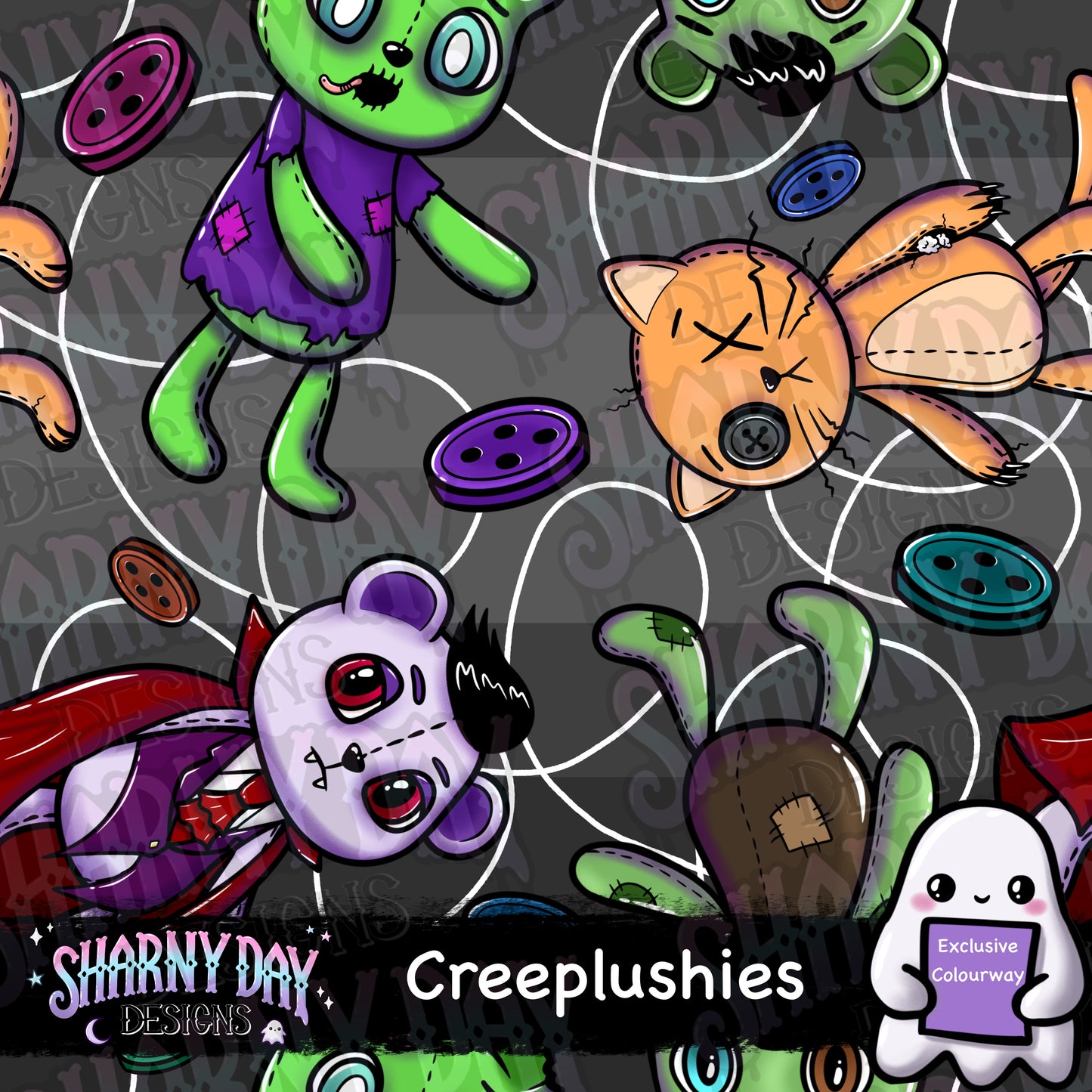 Creeplushies Exclusive Seamless Pattern Design