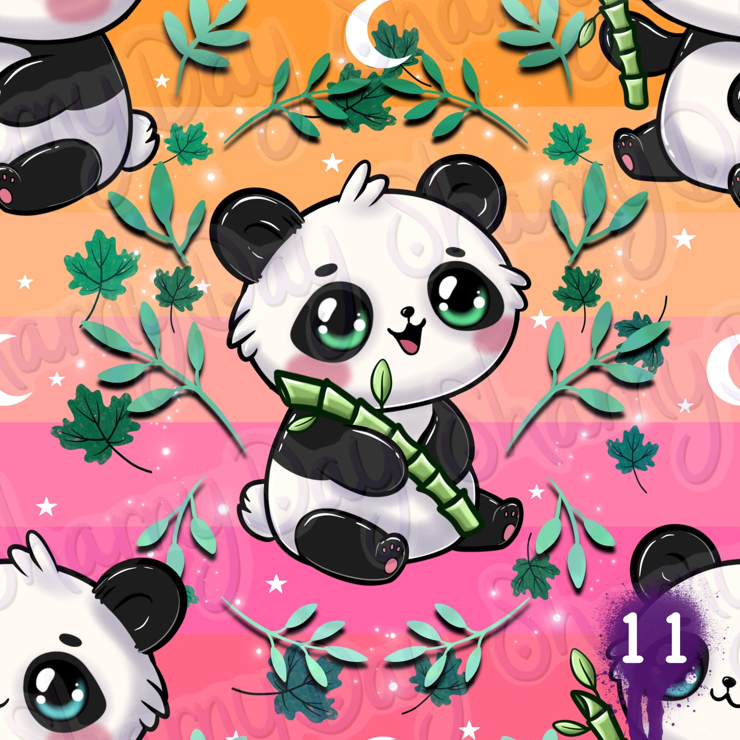 Kawaii Pandas Exclusive Seamless Pattern