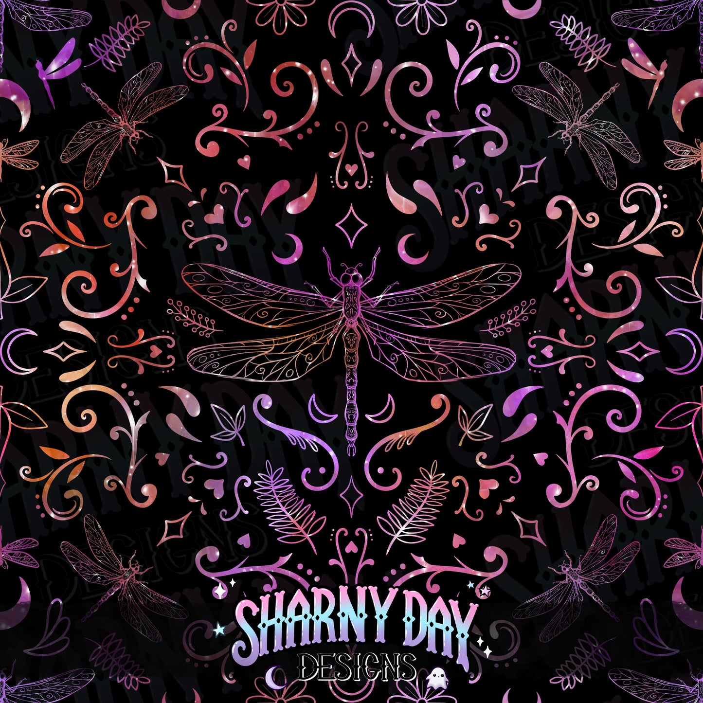 Dragonflies non-exclusive Seamless Pattern Design