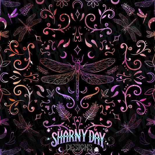 Dragonflies non-exclusive Seamless Pattern Design