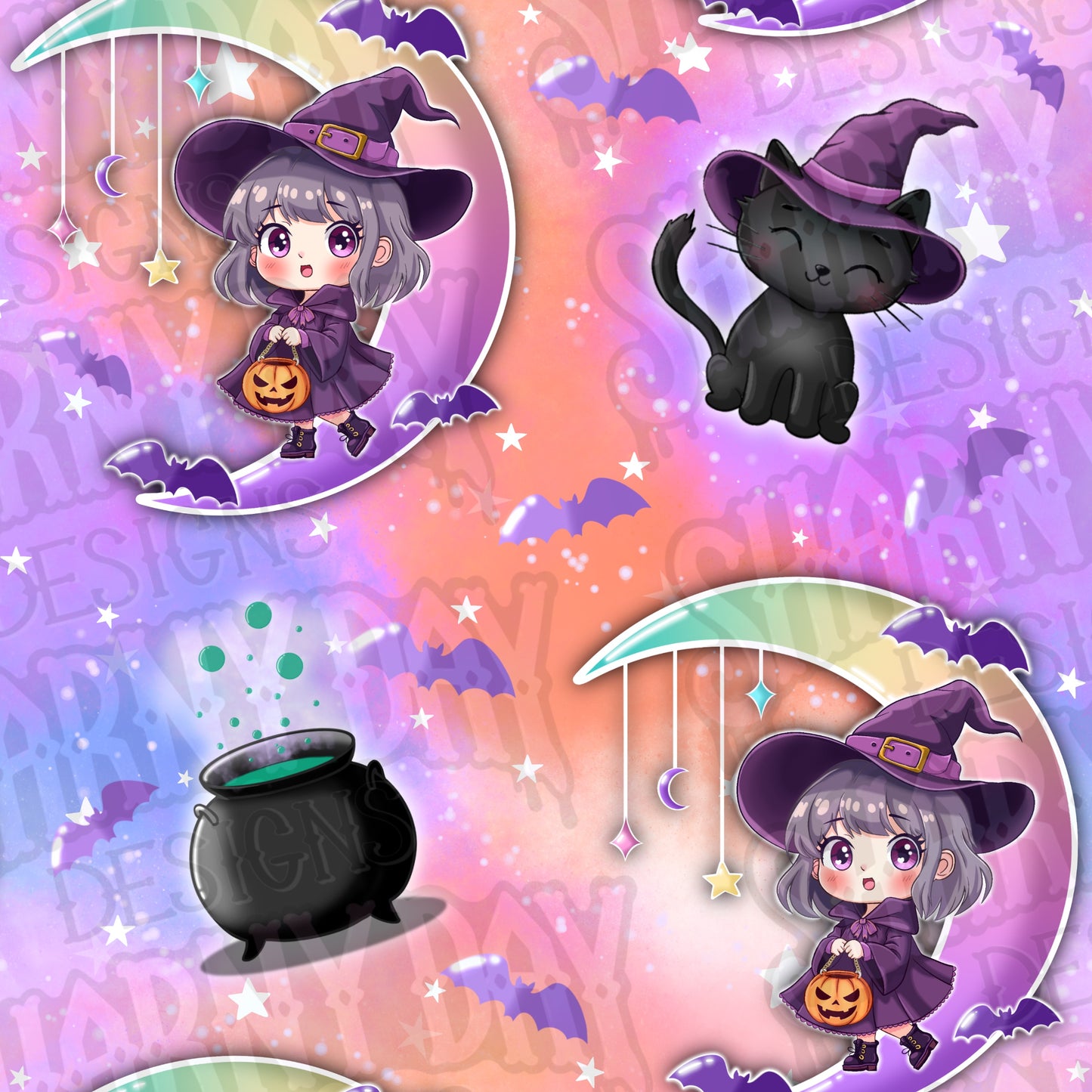 Little Witch Exclusive Seamless Pattern Design