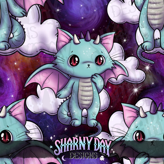 Dragon Kitty - Exclusive Seamless Pattern Design