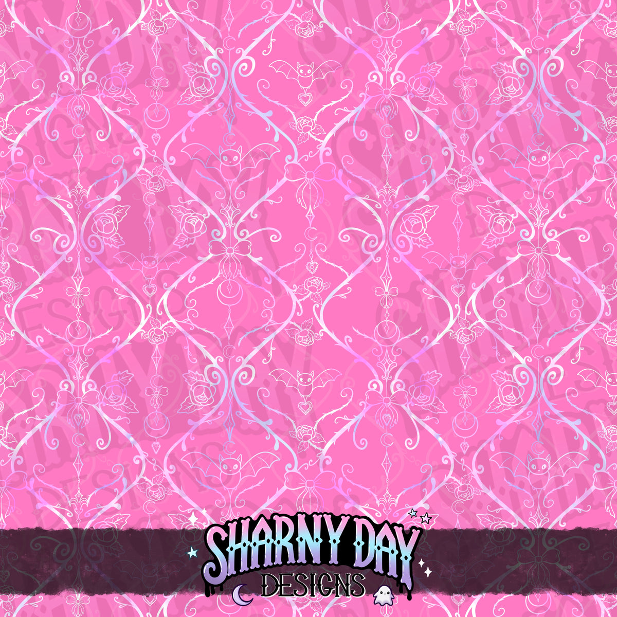 HEXTOBER - Gothic Bats and Bows (lattice) - non-exclusive Seamless Pattern Design