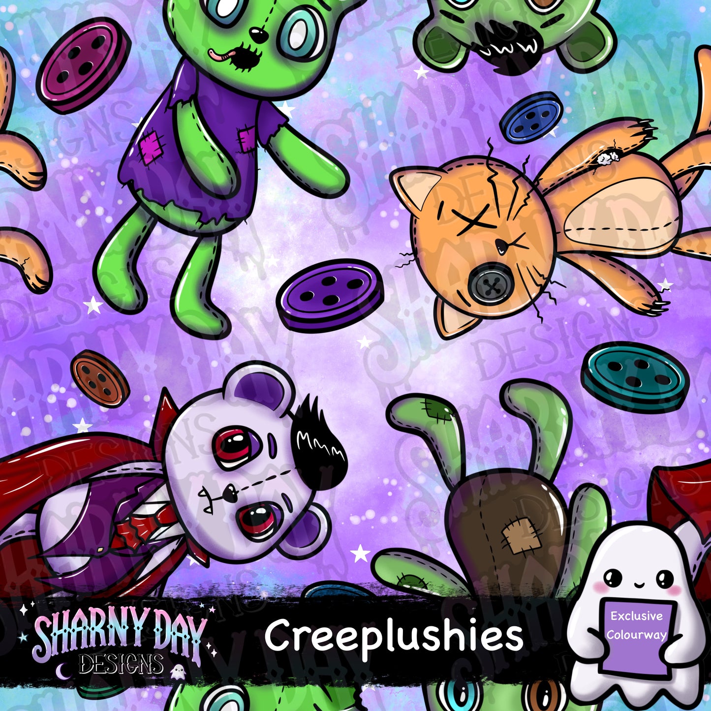 Creeplushies Exclusive Seamless Pattern Design