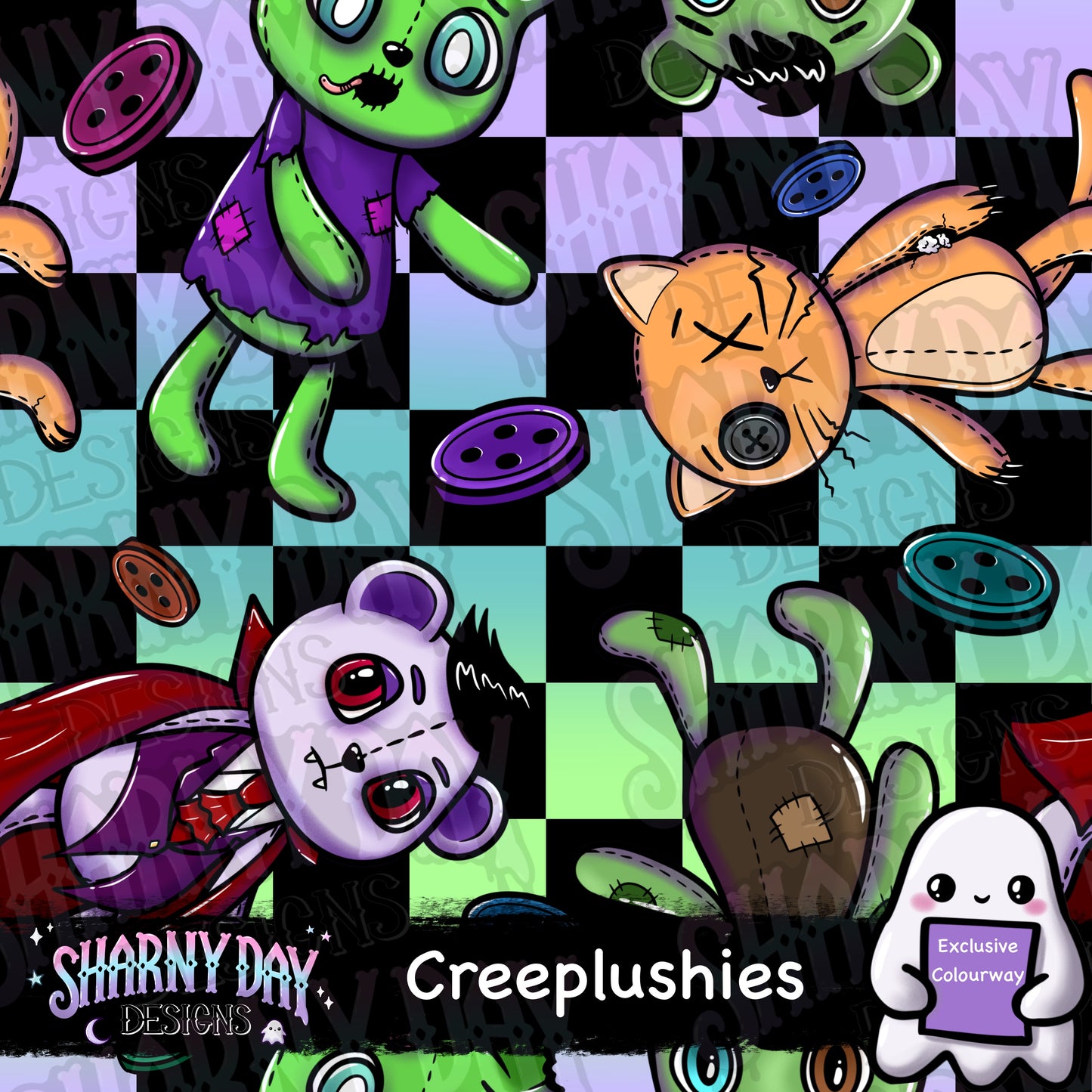 Creeplushies Exclusive Seamless Pattern Design