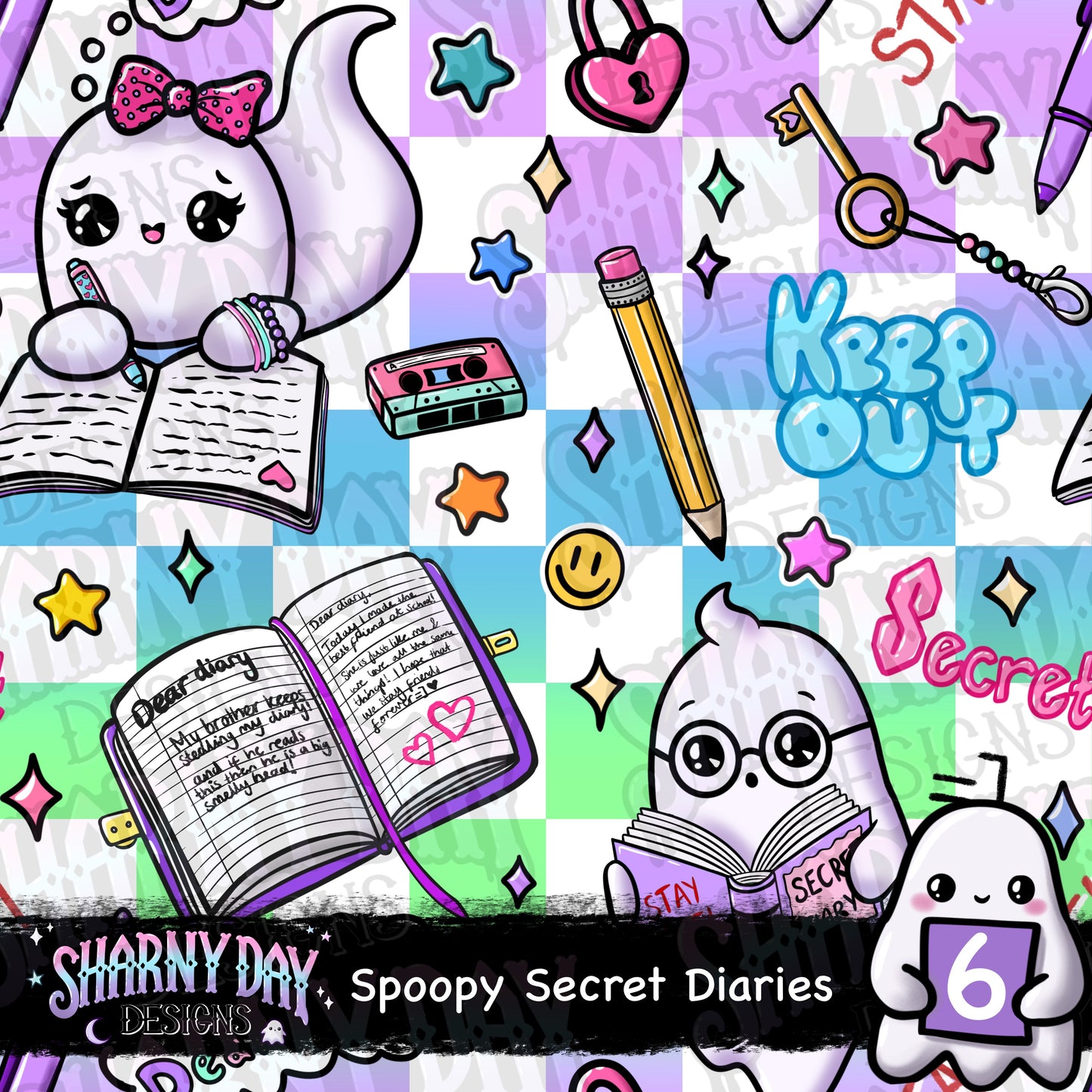 Spoopy Secret Diaries Exclusive Seamless Pattern Design