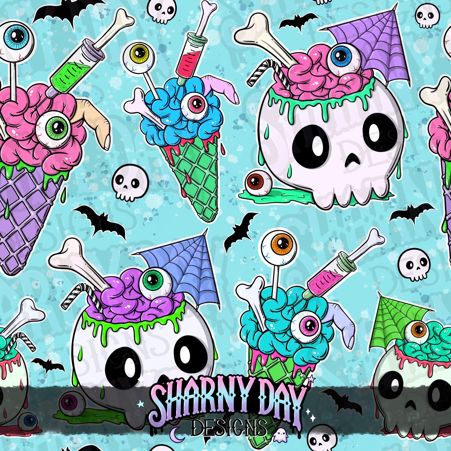 Zombie Sweet Treats Exclusive Seamless Pattern Design
