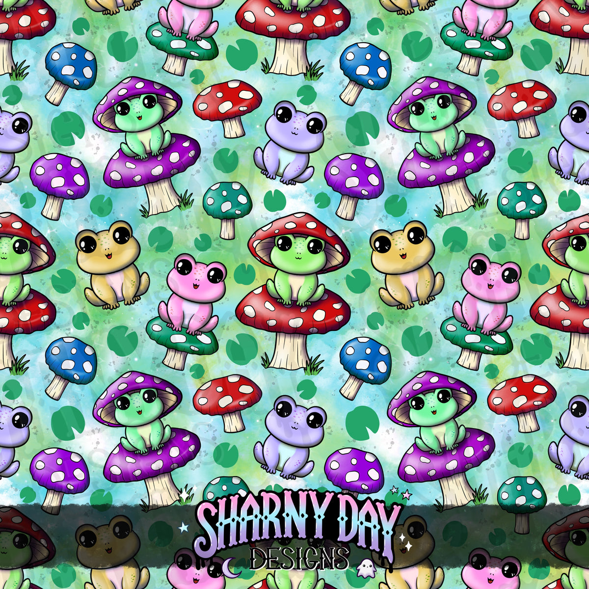HEXTOBER - This Frog is a Fungi - Exclusive Seamless Pattern Design