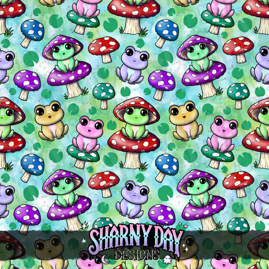 HEXTOBER - This Frog is a Fungi - Exclusive Seamless Pattern Design
