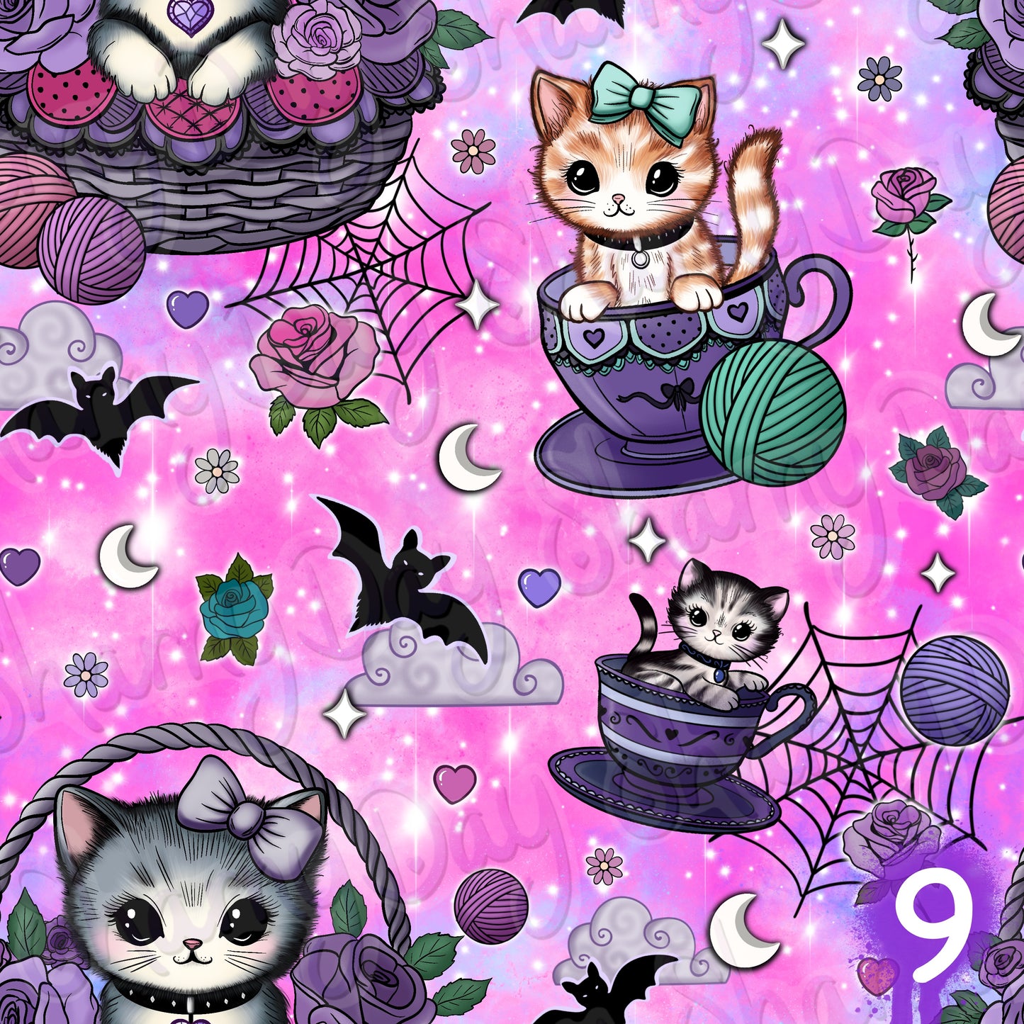 Kitschy Kitties Exclusive Seamless Pattern