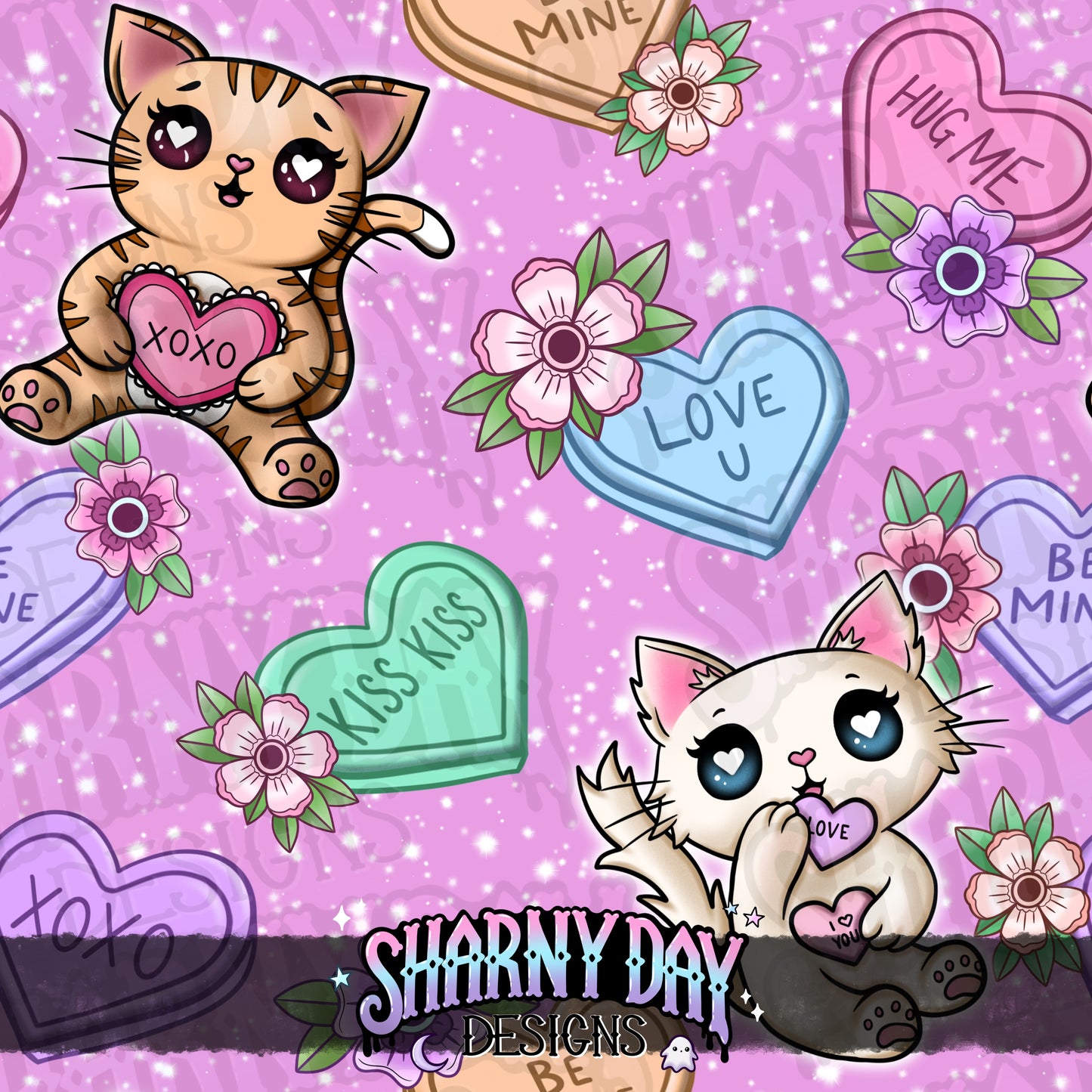Kitty Sweethearts Exclusive Seamless Pattern Design