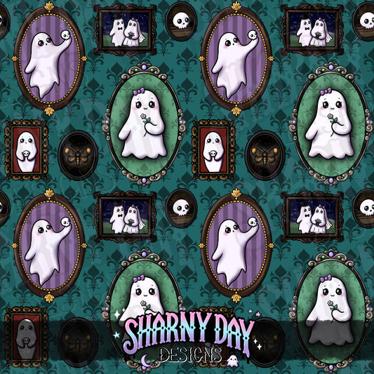 HEXTOBER - Ghostie Wall Hangings (portrait) - Exclusive Seamless Pattern Design