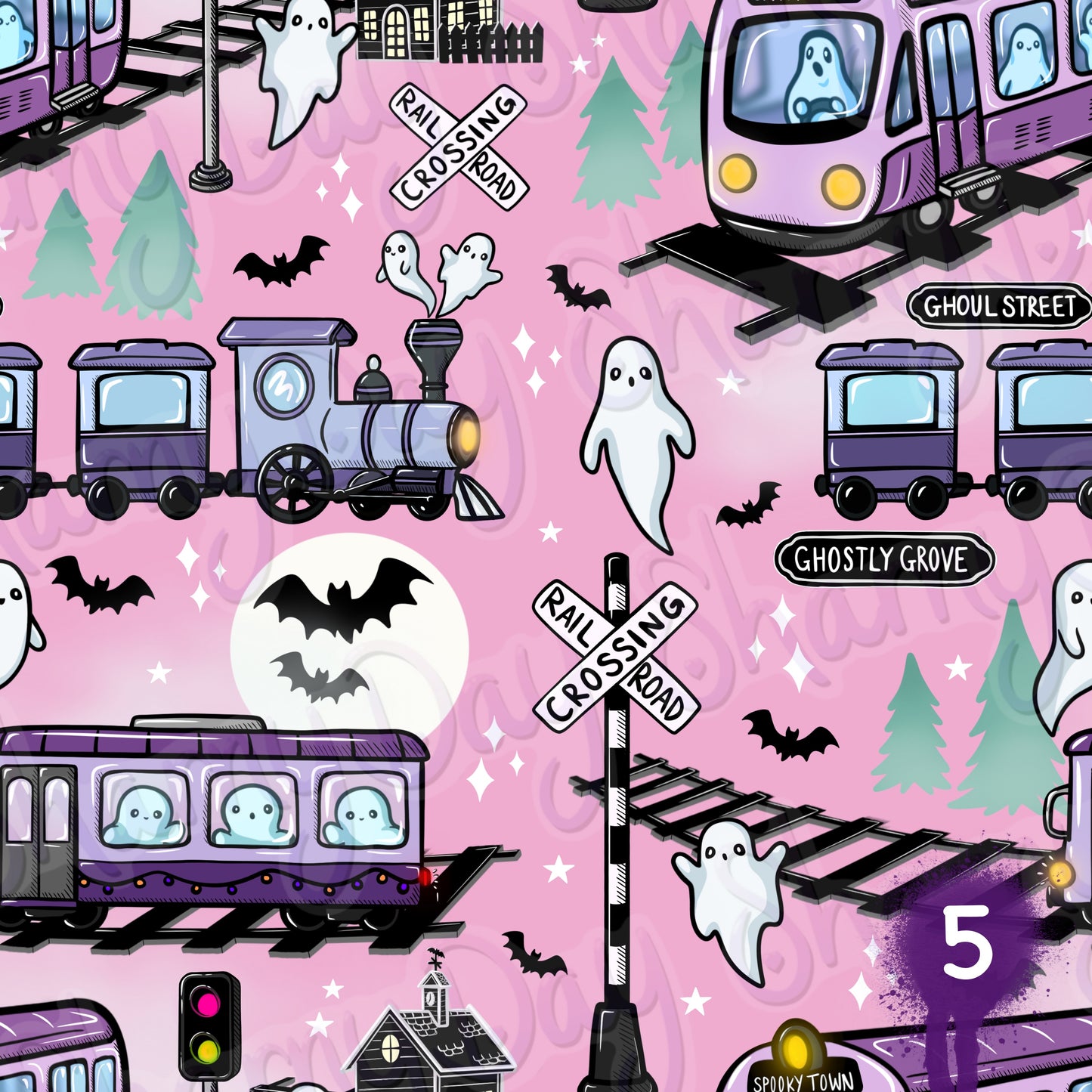 Train to Ghost Town Exclusive Seamless Pattern