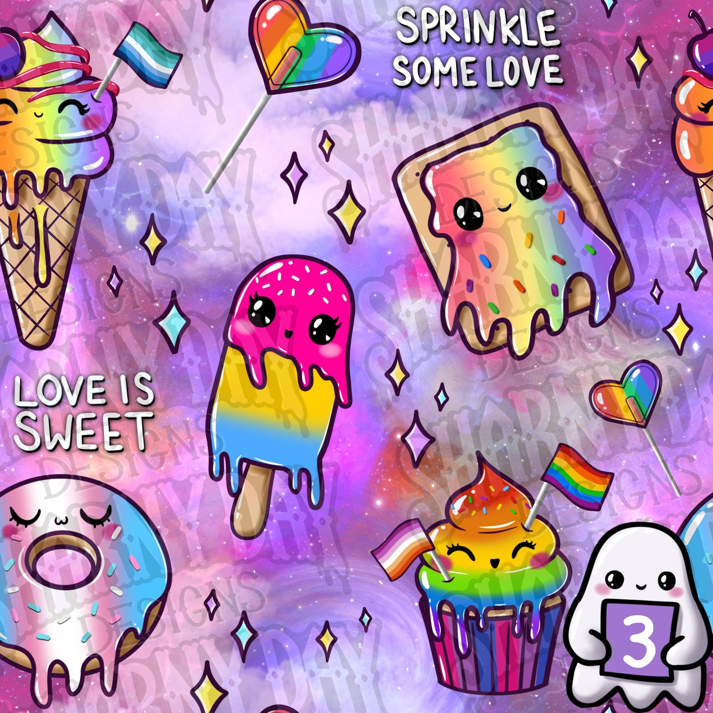 Kawaii Pride Sweet Treats Exclusive Seamless Pattern