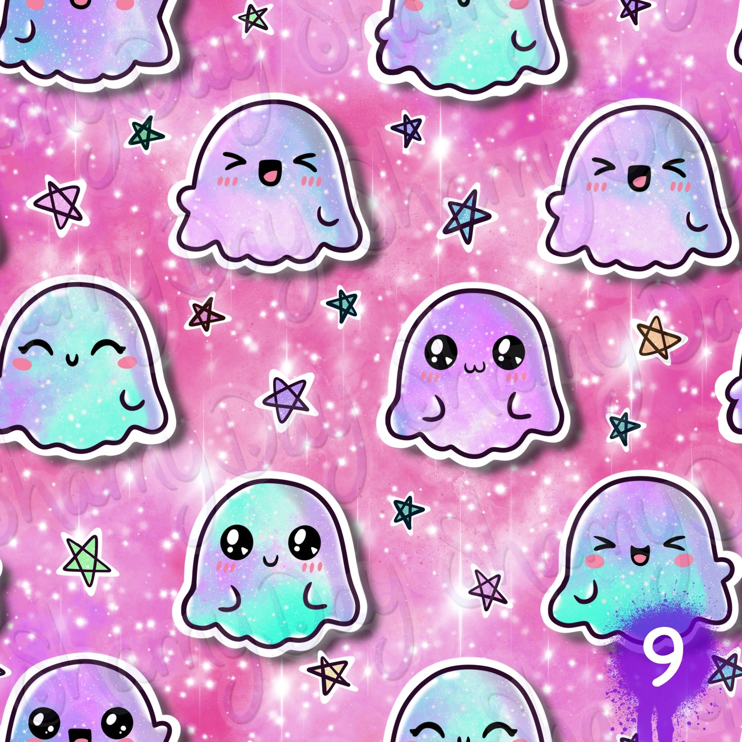 Galaxy Ghosts Exclusive Seamless Pattern