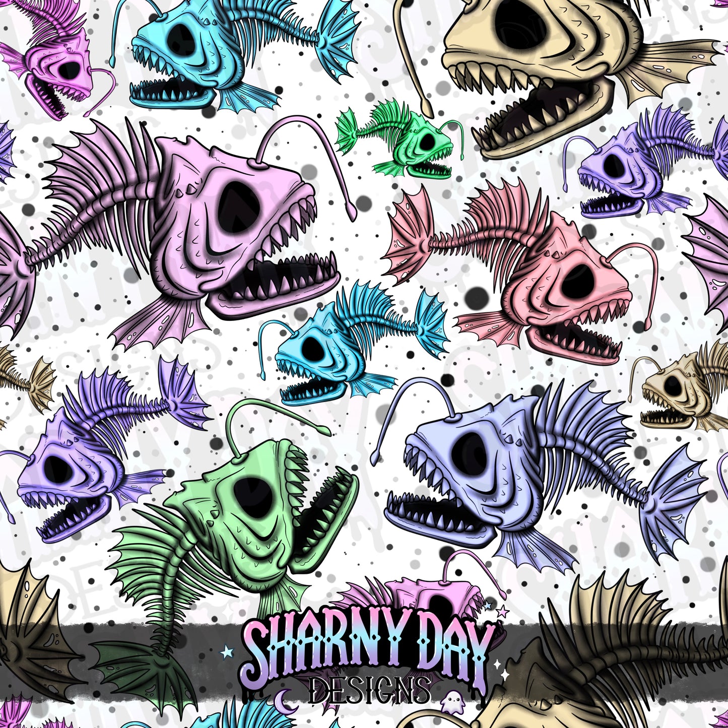 Angler Skelly Limited Seamless Pattern (2 available per colourway)