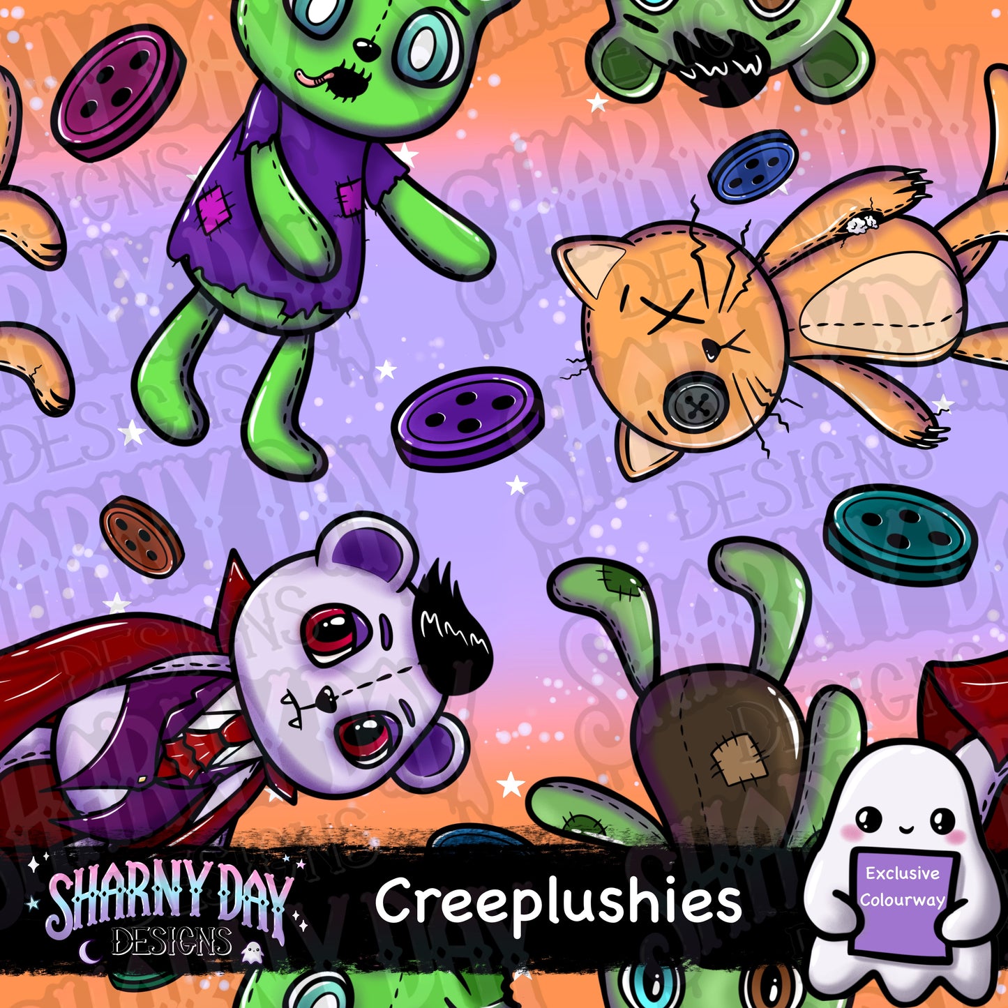 Creeplushies Exclusive Seamless Pattern Design