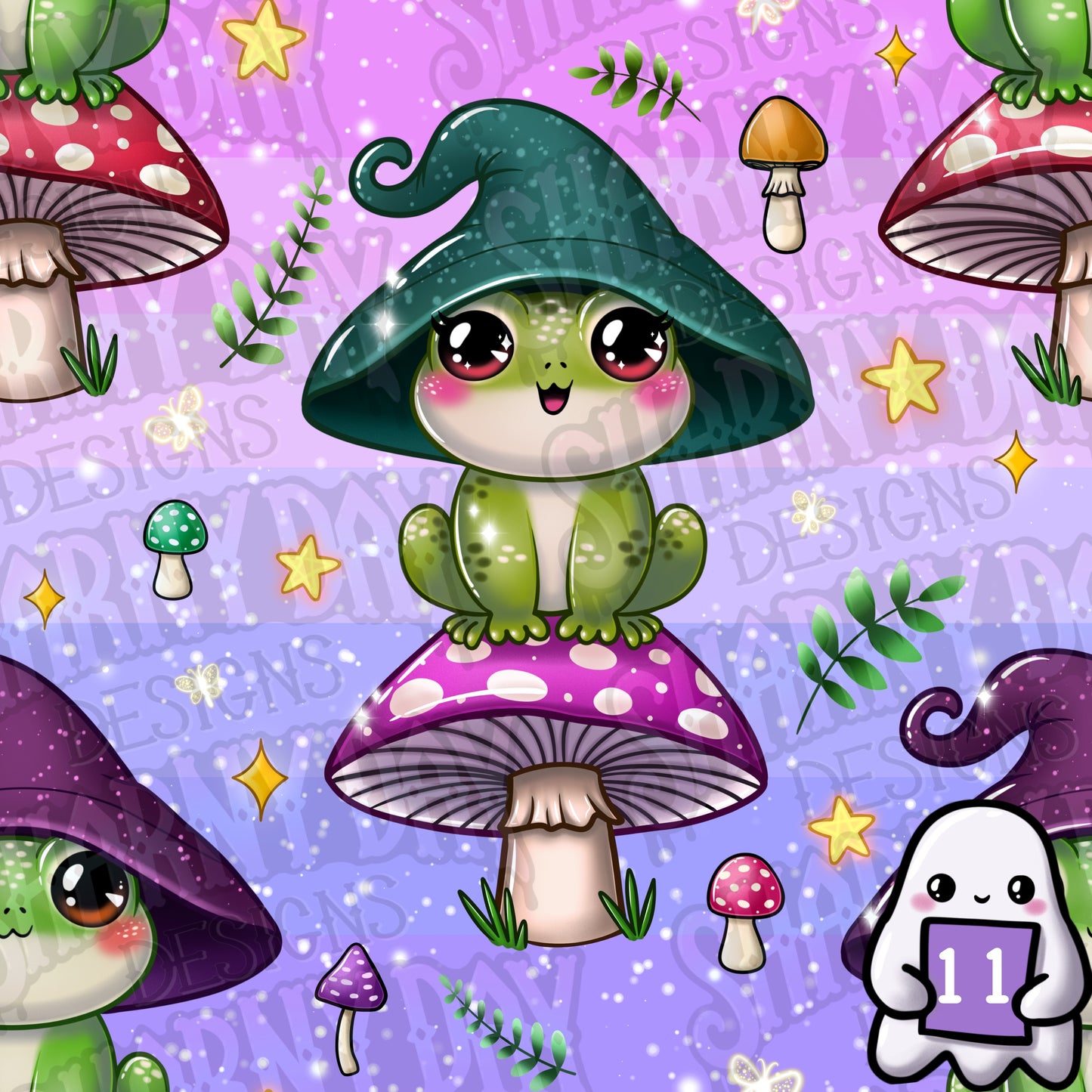 Mystical Froggies Exclusive Seamless Pattern