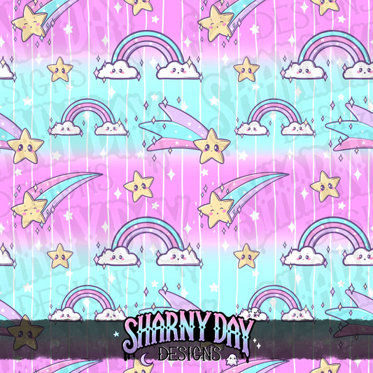 Rainbows & Shooting Stars - Exclusive Seamless Pattern Design