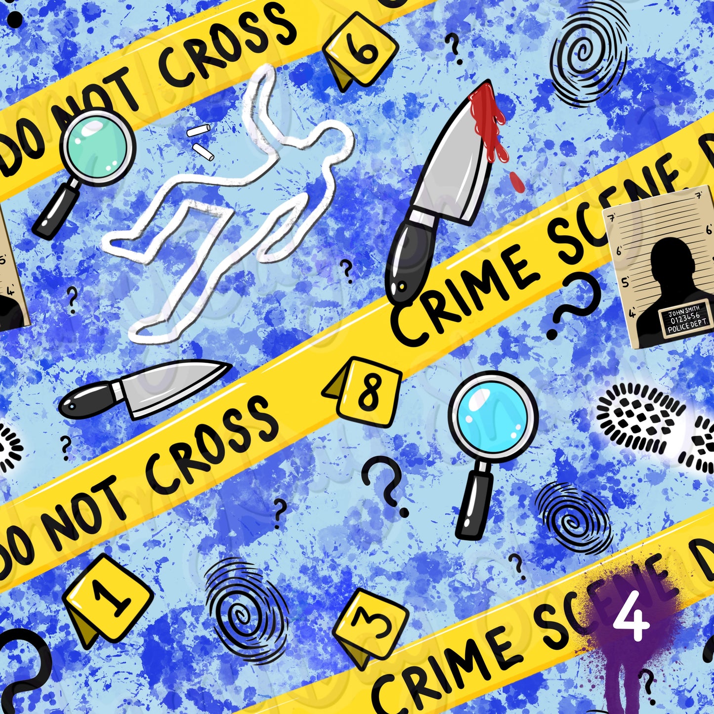 Crime Scene Exclusive Seamless Pattern