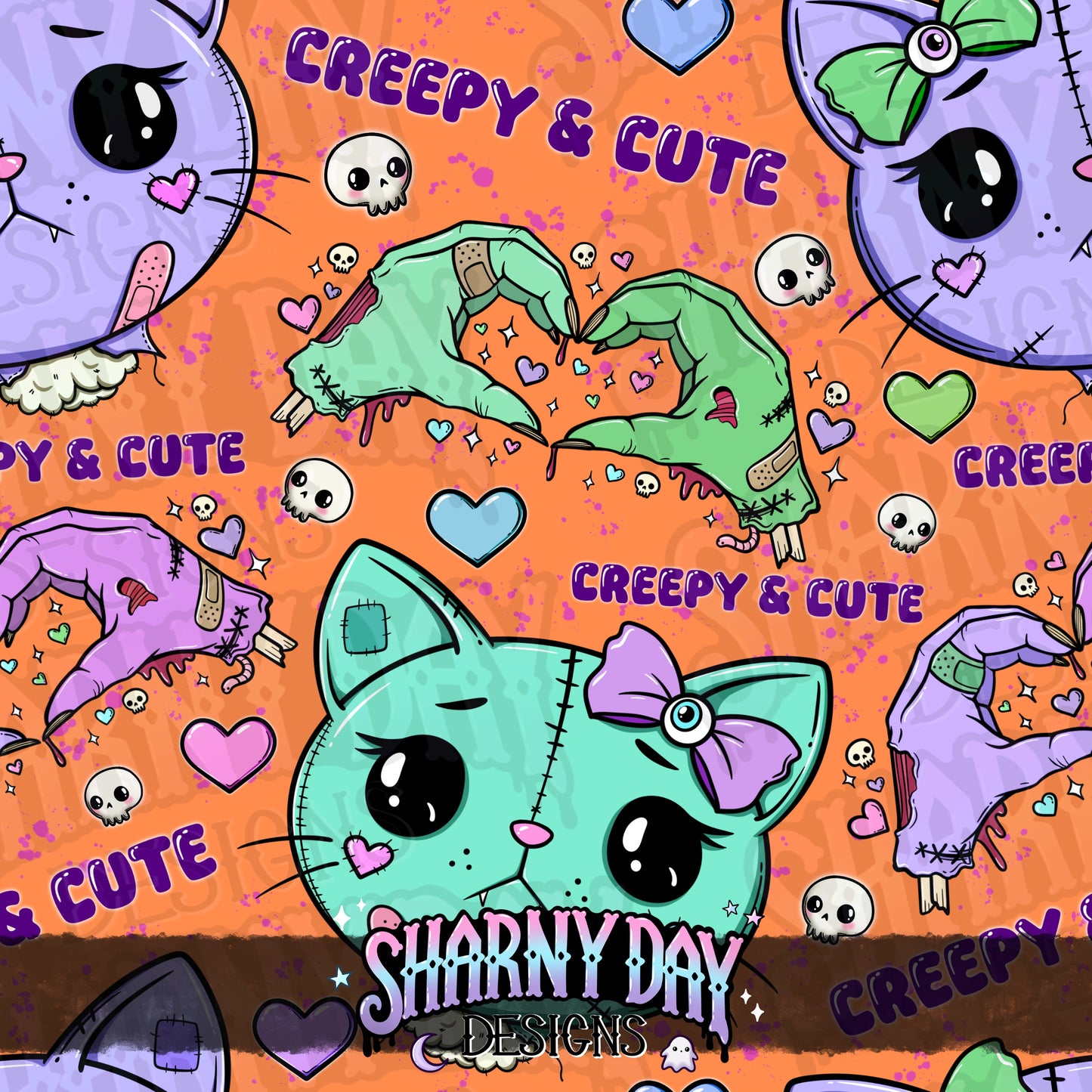 Gurokawa Kitty Exclusive Seamless Pattern Design