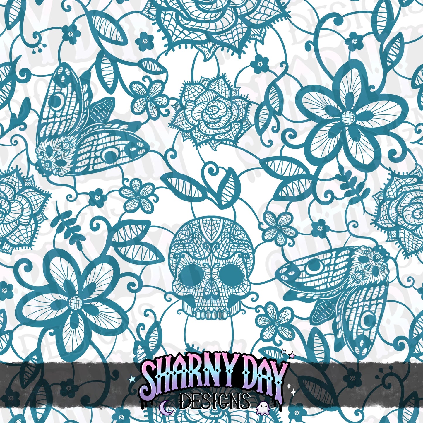HEXTOBER - Gothic Floral Lace non-exclusive Seamless Pattern Design
