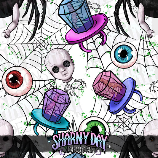 Creepy Spider Baby Exclusive Seamless Pattern Design